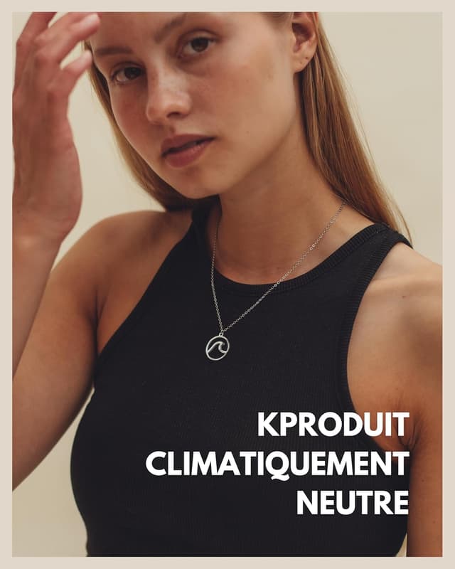 Detalle de Good.Designs Collier pour femme avec pendentif vague rond, 45 cm