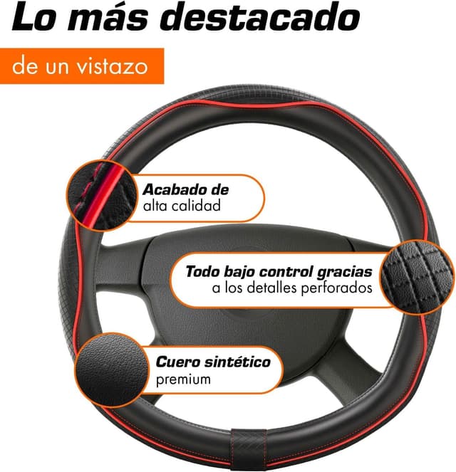 Thumbnail 3 de Upgrade4cars Funda Volante Forma D 37-38 cm