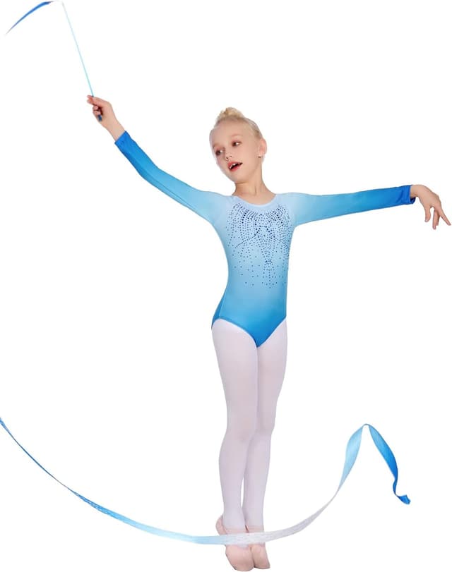 Detalle de Trudge body per danza e ginnastica classica a maniche lunghe per bambine (3–12 anni)