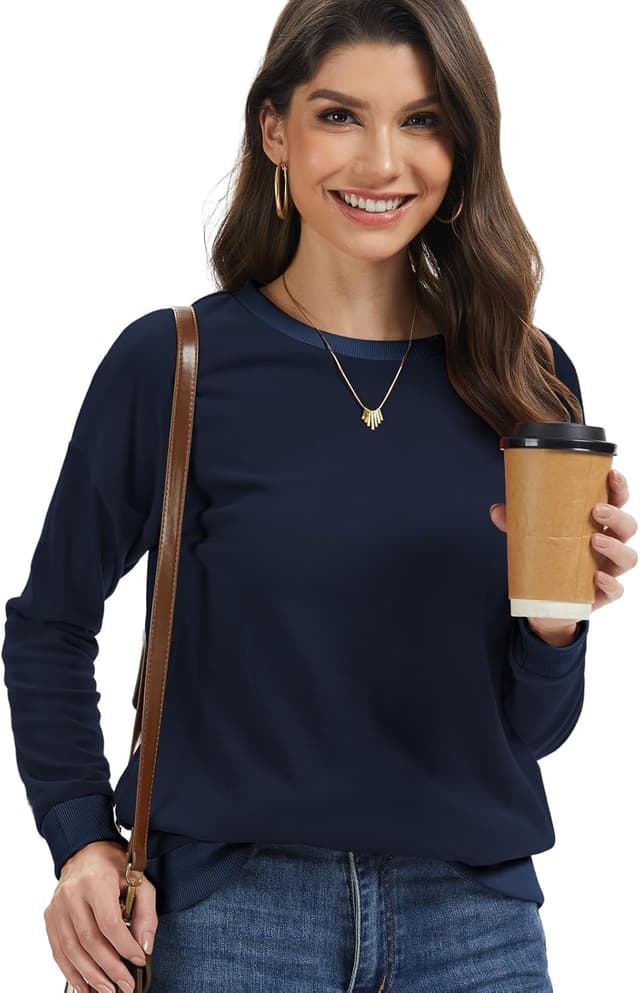 Detalle 2 de Cuptacc Pullover Damen Rundhals Sweatshirt Langarm