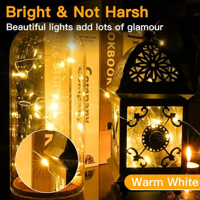 Detalle 2 de Ollny 2 Packs 5m 50 LED Fairy Lights Warm White