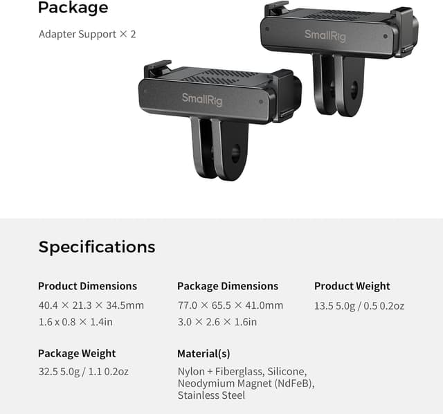 Thumbnail 6 de SMALLRIG Schnellwechselhalterung 5813 (2 Stück) für DJI Osmo 360 / Action 5 Pro / 4 / 3