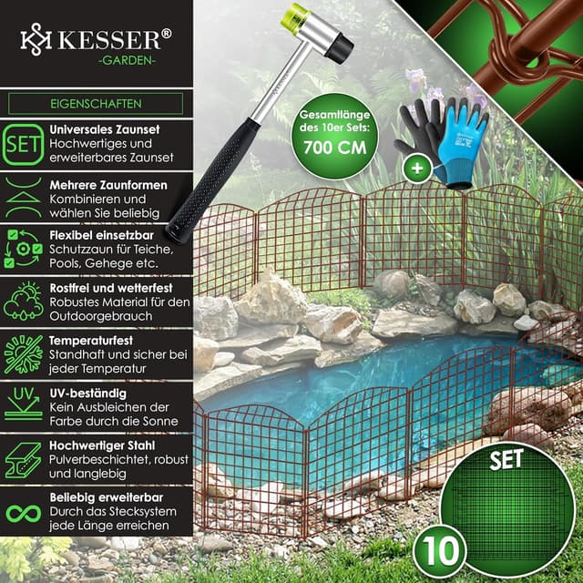 Thumbnail 1 de KESSER® Valla metálica para estanque y jardín, set de 5 🚧