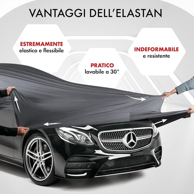 Detalle de WALSER Premium Telo Copriauto da Interno Stretch Plus Elasticizzato e Antipolvere, Misura 3, antracite