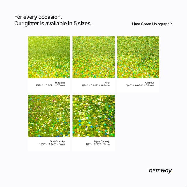 Thumbnail 2 de Lime Green holographic biodegradable glitter 100g