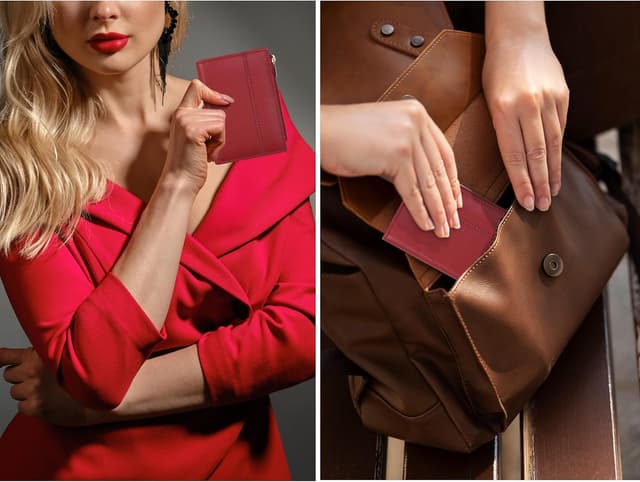 Thumbnail 6 de Oak Leathers Women’s Full Grain Leather RFID Wallet – Small Bifold Coin Purse with ID & Card Holder (Nappa Red)