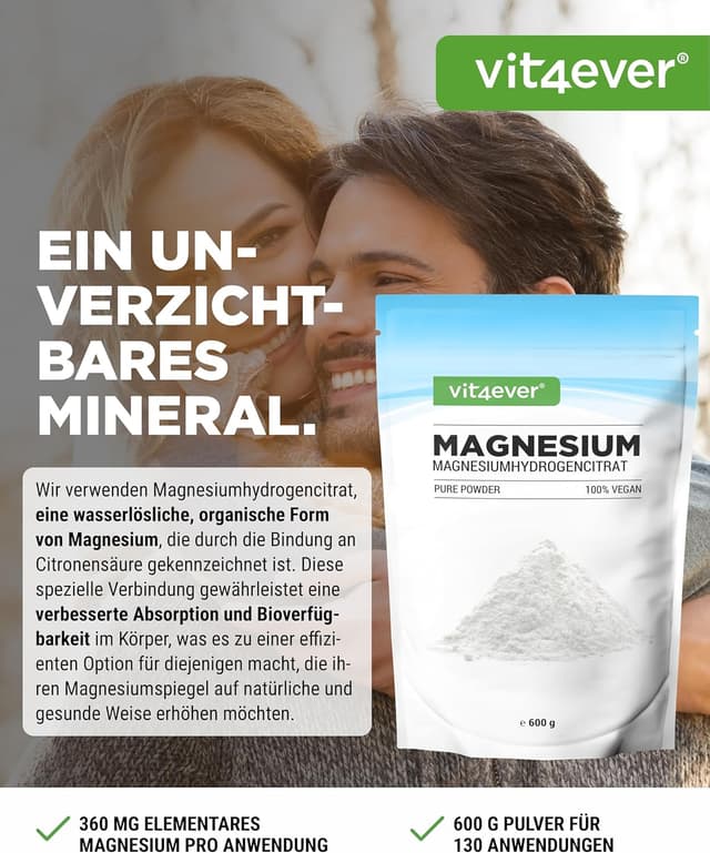Detalle 2 de Vit4ever Magnesium Pure 600 g Pulver