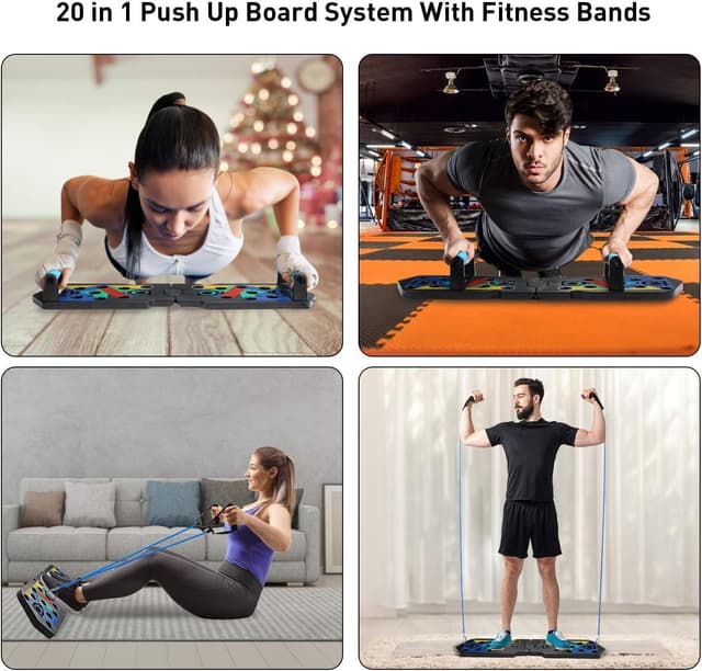 Detalle de Daxiongmao 20 in 1 Press Up Board with Resistance Bands