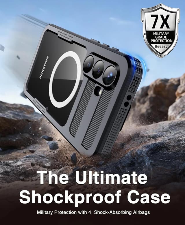 Detalle de Beeasy Waterproof Galaxy S26 Case (IP68) with Magsafe Compatibility, Built-in Screen Protector & Camera Lens Cover