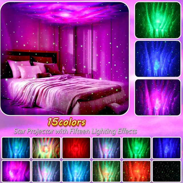 Detalle de CAIYUE Star Projector Galaxy Projector with Remote Control, Ocean Wave Night Light