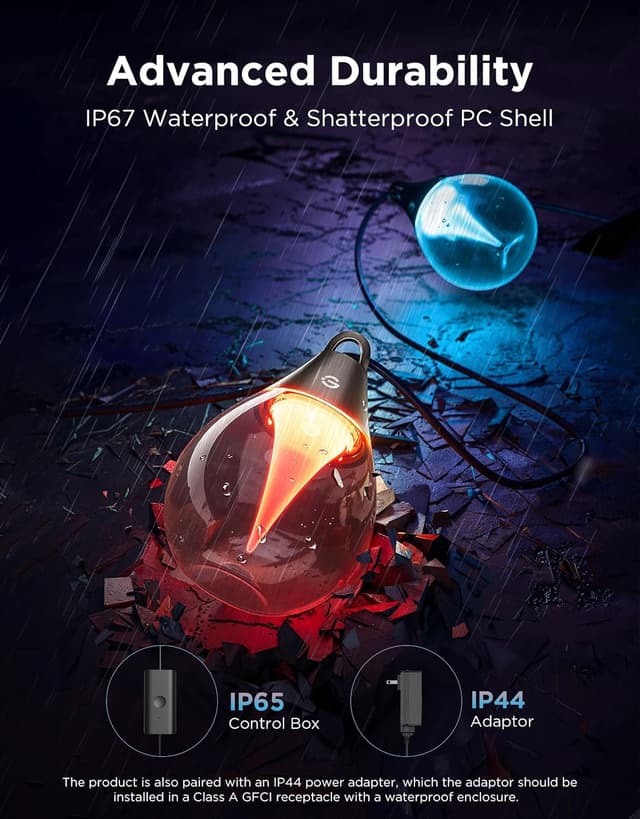 Detalle 2 de Govee Outdoor Clear Bulb Lights 15m