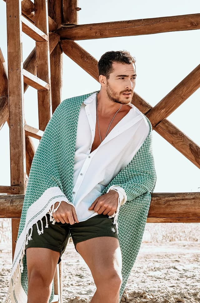 Detalle de MEVLYS Saunatuch & Hamamtuch im 2er-Set (100×180 cm), türkisches Baumwolltuch extra leicht