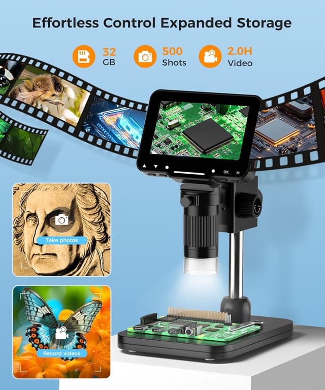 Thumbnail 5 de LCD Digital Microscope 10MP 4.3-inch 1080P 1–1000X 🔬