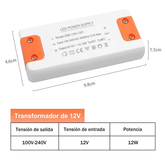 Thumbnail 1 de ZAKVOP Transformador 12V 12W para LED 🔌