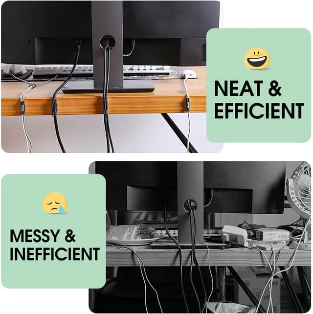 Detalle 2 de AGPTEK 70PCS Clips Câbles Rangement 70 pièces