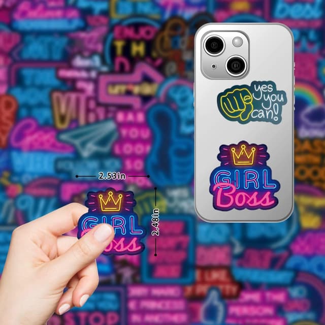 Thumbnail 6 de AirNogo Aufkleber Neon Sprüche 100 Stück