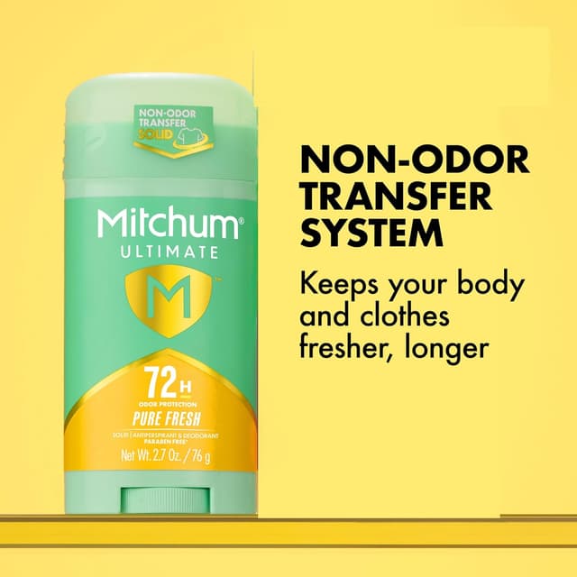 Detalle de Mitchum Ultimate 72H Odor Protection Women’s Invisible Solid Deodorant & Antiperspirant, Pure Fresh, 2-Pack