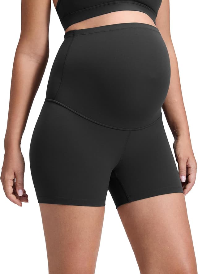 Detalle 2 de CRZ YOGA Butterluxe — short de maternité pour yoga et post-partum (taille très haute, coupe ventre)