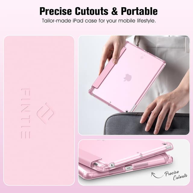 Thumbnail 6 de Fintie Hülle für iPad 9. Generation (2021), iPad 8/7 (2019/2020) – 10,2 Zoll mit Stifthalter, Auto Schlaf/Wach, Rosé