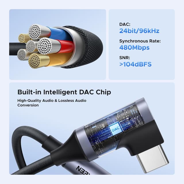 Thumbnail 6 de UGREEN USB-C Jack Audio 3,5 mm 90°