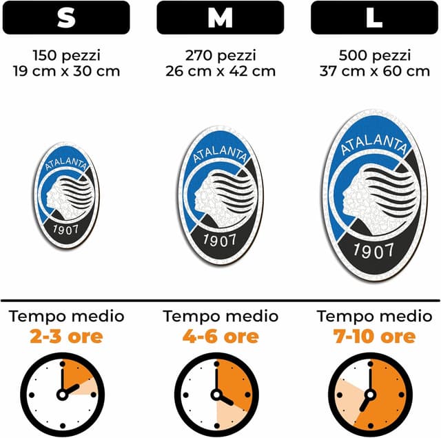 Detalle de Iconic Puzzles Atalanta Logo, puzzle di legno sostenibile 500 pezzi (taglia L)