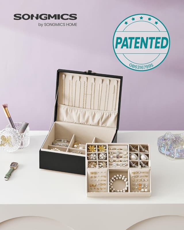 Detalle 2 de SONGMICS JBC165B01 20.5 x 24 x 11 cm jewellery box