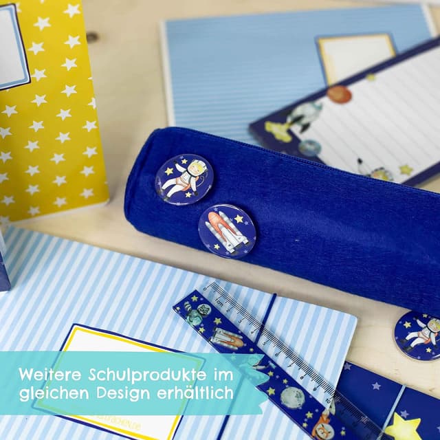 Thumbnail 6 de 2 hochwertige Schulmappen DIN A4 von Papierdrachen mit Astronauten-Motiv (Schulmappen-Set Nr. 5)