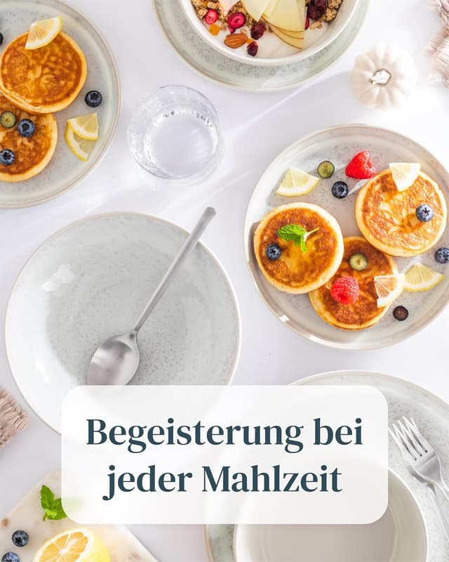 Detalle 2 de Steingut Geschirrset 6 Personen Ibiza 24 tlg