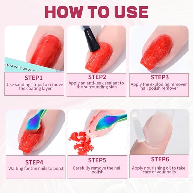 Thumbnail 4 de 2X15 ml Gel Nail Polish Remover Dunkelrosa