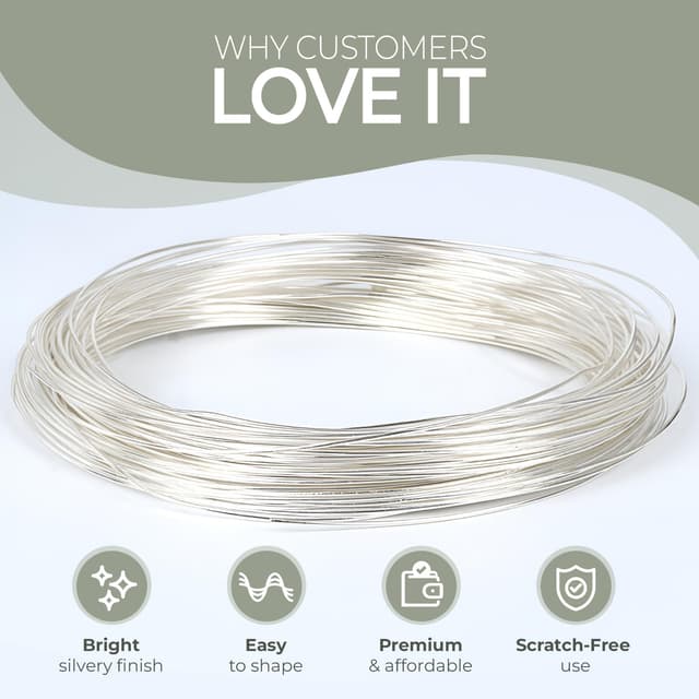 Thumbnail 3 de The Bead Shop 1mm Silver Plated Craft Wire 4m