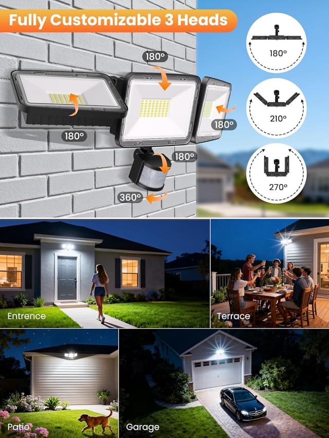 Thumbnail 6 de MEIKEE faretto LED 70W con sensore di movimento, 6.580 lm, 6.500K bianco freddo e telecomando (IP66)