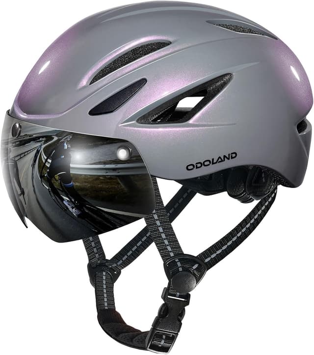 Detalle de Odoland Fahrradhelm mit Magnetvisier