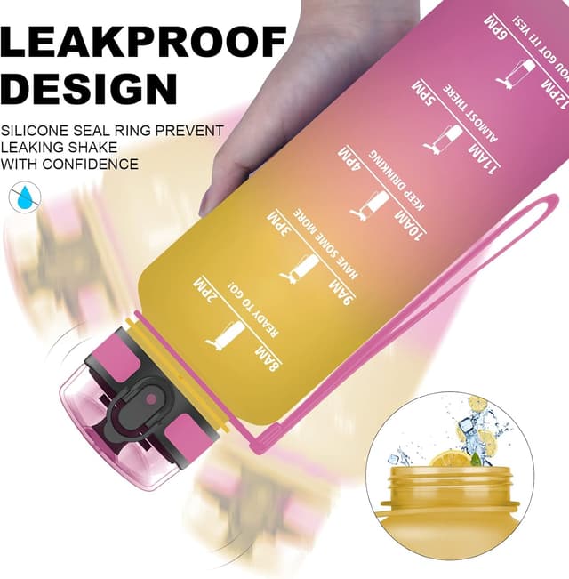 Thumbnail 3 de Motswedi Gourde 1500ml Sans BPA jaune&rose