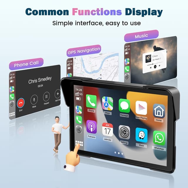 Thumbnail 4 de Ecran Carplay Moto 7 pouces pour navigation