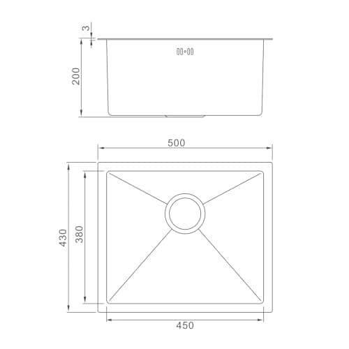 Thumbnail 5 de Ibergrif M85043B Fregadero 50×43 cm acero negro 🏠
