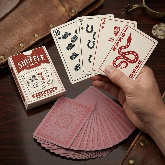 Detalle de Shuffle Club Co Western Playing Cards – Hand-Illustrated Wild West Deck (Made in the USA)