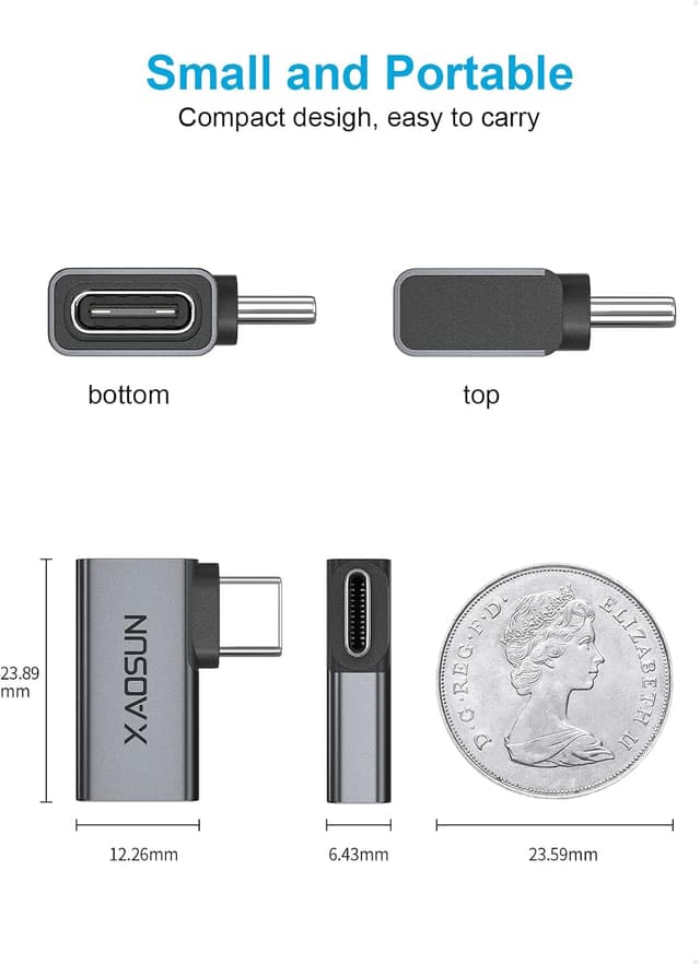 Detalle 2 de USB C Winkeladapter 90 Grad, 2 Stück