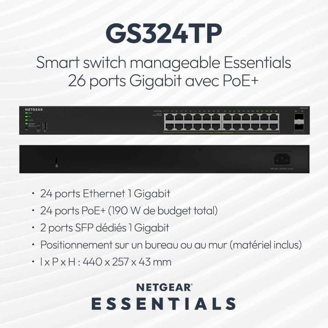 Thumbnail 1 de NETGEAR GS324TPv2 Série S350 PoE+