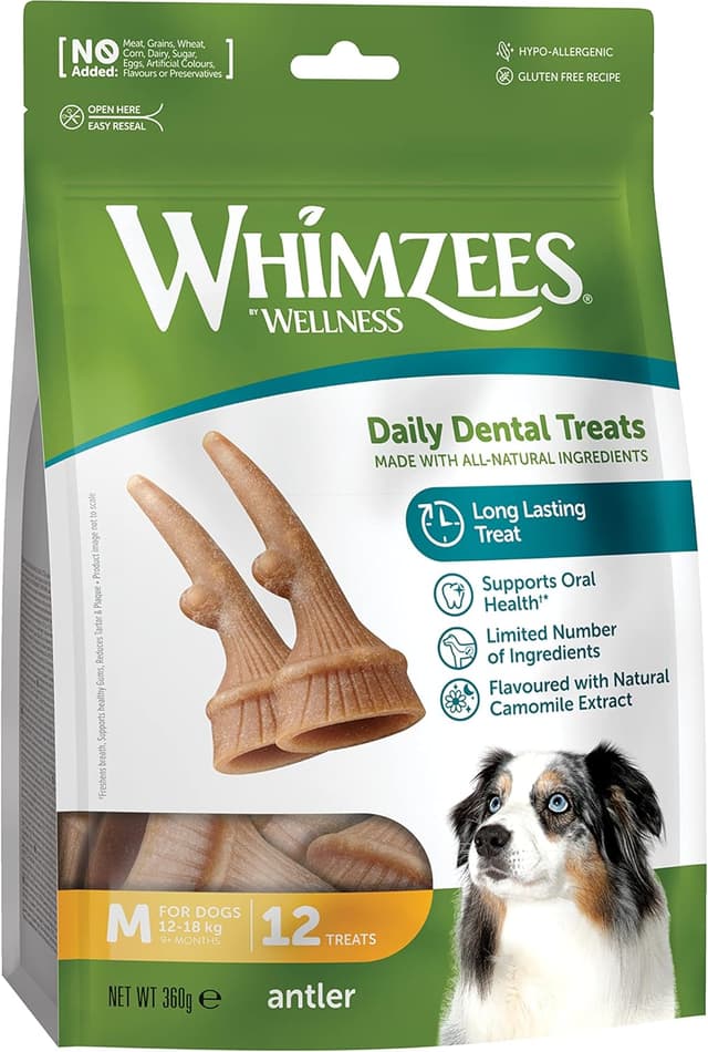 Detalle de WHIMZEES Antler M 12 pezzi snack cani