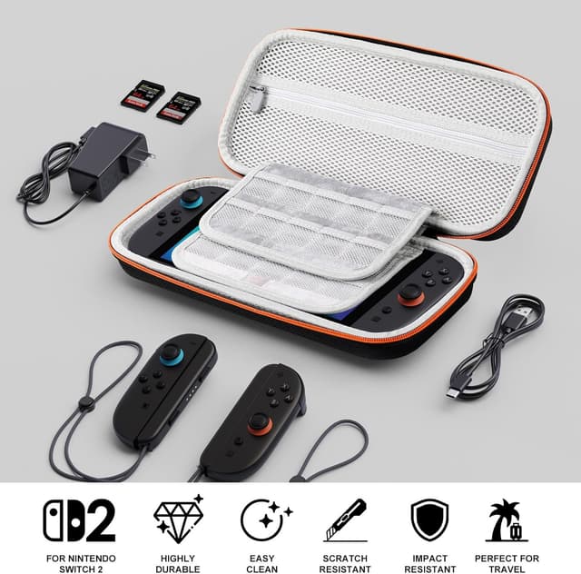 Thumbnail 5 de Lmcpa Custodia per Nintendo Switch 2 con 20 slot, arancia