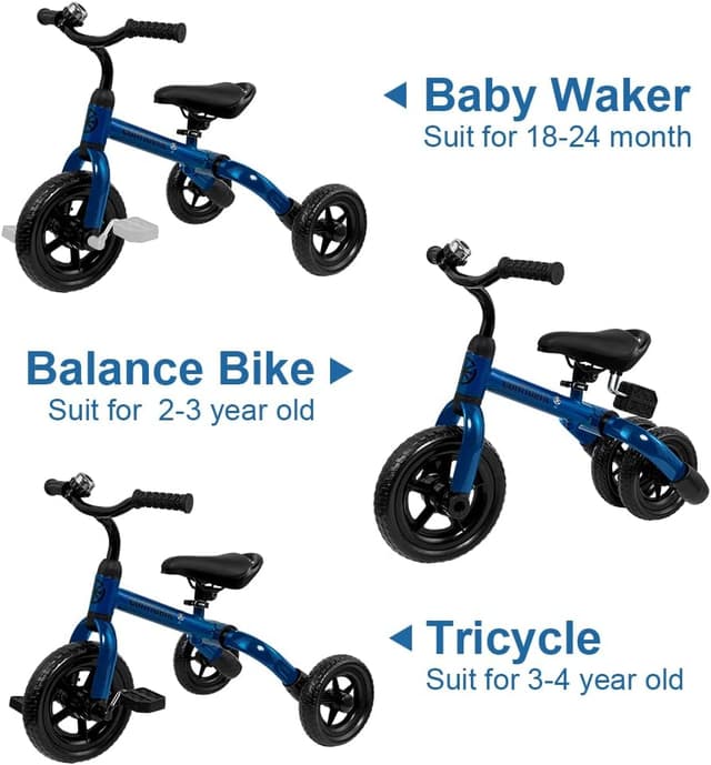 Detalle de YGJT 3-in-1 Tricycle for Toddlers (Age 2–5) — Folding Training Trike With Adjustable Seat