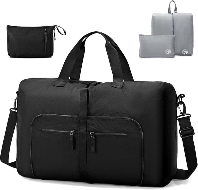 Thumbnail 6 de SPAHER borsone da viaggio pieghevole 40L (55x35x20 cm) con sacchetto scarpe e beauty case, grigio scuro