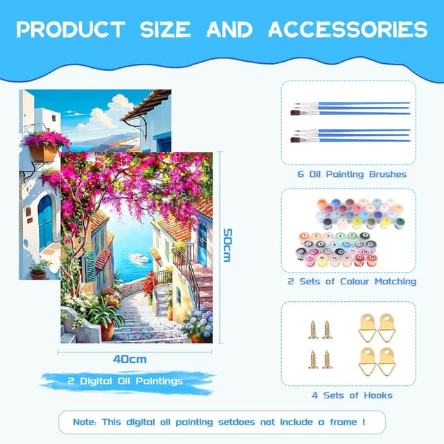 Detalle 2 de Peinture par numéros 50 x 40 cm DIY