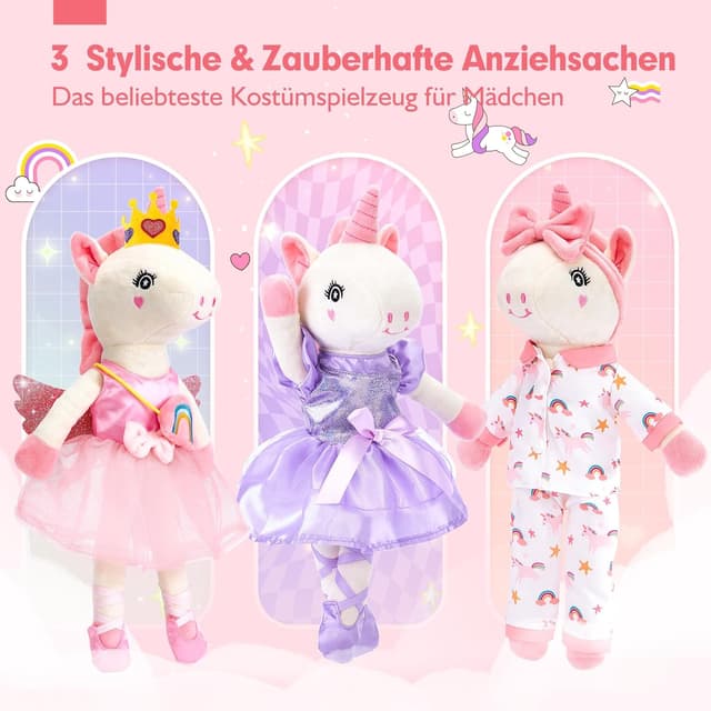 Detalle 2 de hahaland Plüschtier Einhorn 40 cm