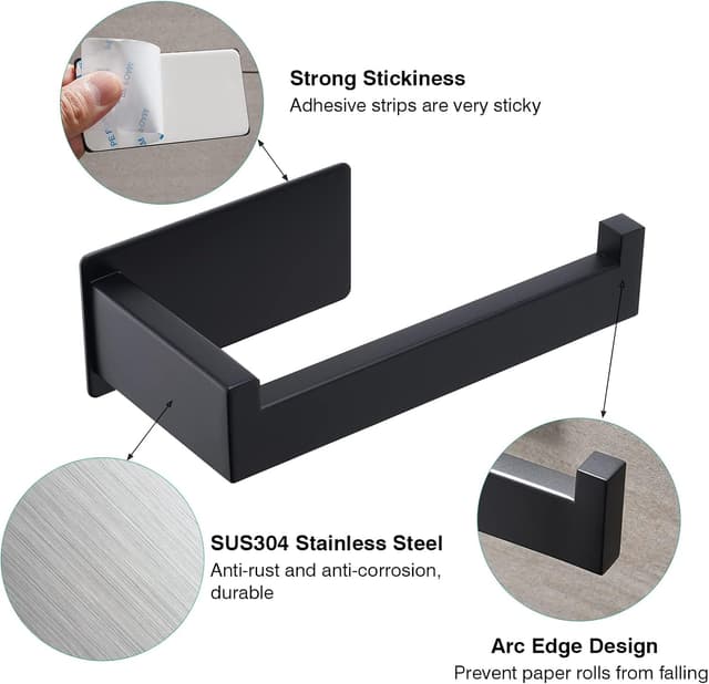 Thumbnail 4 de Eowihor Toilettenpapierhalter selbstklebend aus Edelstahl 🚽