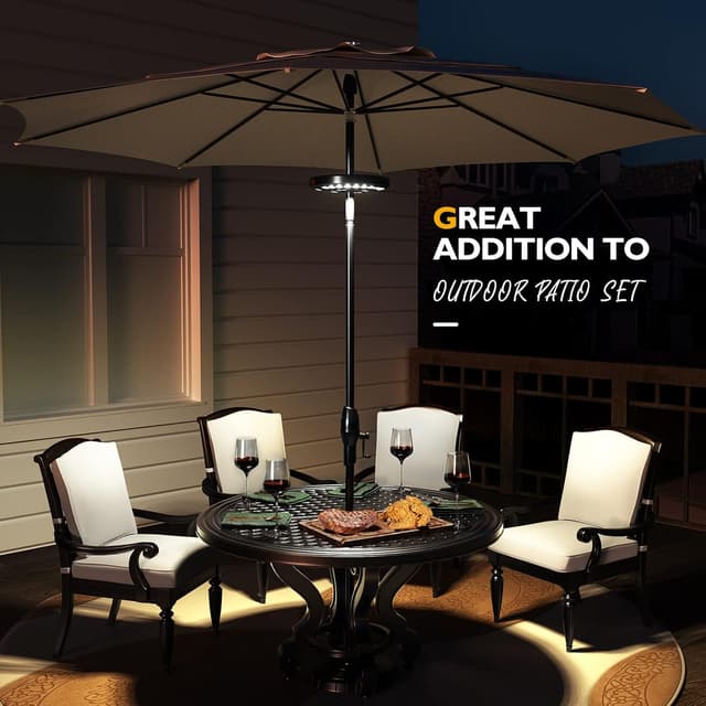 Detalle 2 de Eletorot Garden Parasol Lights LED (USB rechargeable, cordless pole light) – White