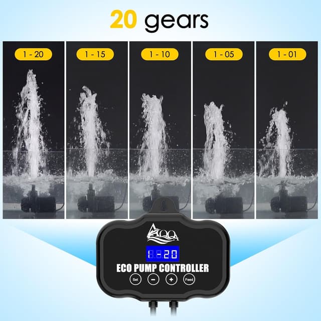 Thumbnail 1 de AQQA Aquarium Wasserpumpe 30W mit 3.000 l/h – einstellbare Tauchpumpe für Zirkulation, Wasserfall & Füttermodus