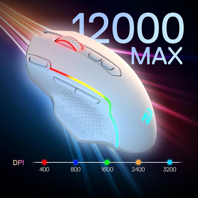 Detalle 2 de Redragon M810 MAX 3-Modi Wireless Gaming Maus (12000 DPI, RGB, Rapid Fire, 8 Makrotasten)