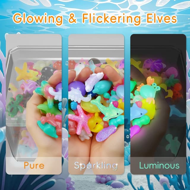 Detalle de Timetome Magic Water Elf Toy Kit for Kids (20 Gels + 10 Molds) — DIY Squishy Maker with Glitter & Glow Gels