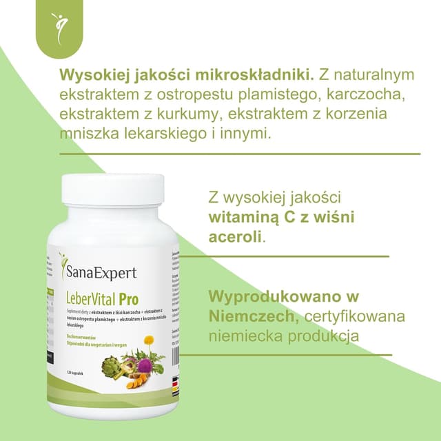 Detalle de SanaExpert LeberVital Pro integratore naturale per fegato e depurazione con cardo mariano, curcuma e vitamina C (120 capsule)